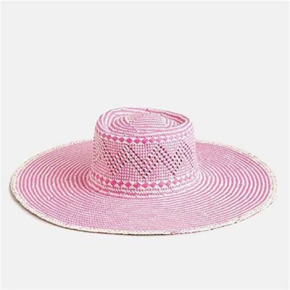 J Crew Woven hat with extra-wide brim NWT S/M